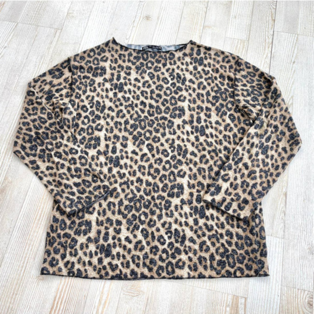 ZARA Knit Cheetah Print Top |‎ Size Small